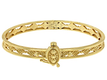 Picture of 18K Gold Over Sterling Silver Etruscan Milgrain Bangle Bracelet