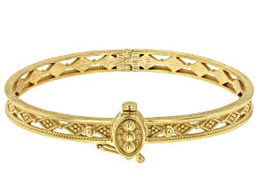 18K Gold Over Sterling Silver Etruscan Milgrain Bangle Bracelet