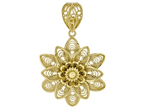18K Gold Over Sterling Silver 2-layer Floral Enhancer