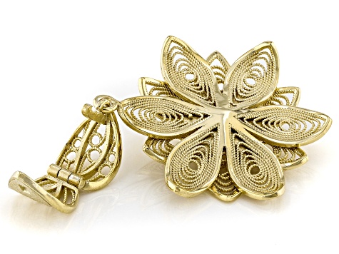 18K Gold Over Sterling Silver 2-layer Floral Enhancer - TRK621 | JTV