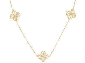 18K Gold Over Sterling Silver Clover Necklace