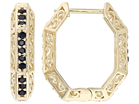 な*ん様 4175 pebble 580mm×1220mm new Black Spinel 18K Gold Over Sterling Silver Heptagon Hoop