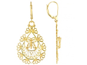 18K Yellow Gold Over Sterling Silver Filigree Earrings