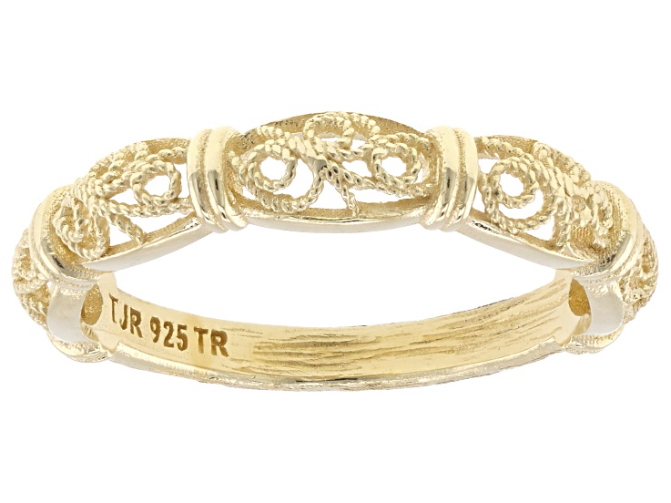 cthy リング　13号　イエローストーン(サンプル) 18K Yellow Gold Over Sterling Silver Filigree Ring - TRK671 | JTV