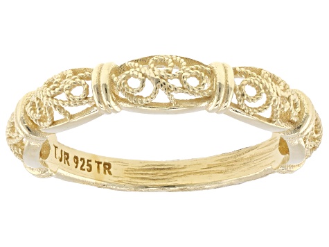 18K Yellow Gold Over Sterling Silver Filigree Ring - TRK671 | JTV