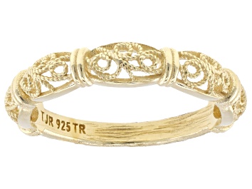 Picture of 18K Yellow Gold Over Sterling Silver Filigree Ring