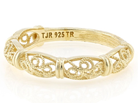 18K Yellow Gold Over Sterling Silver Filigree Ring - TRK671 | JTV