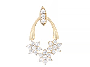 Cubic Zirconia 18K Gold Over Sterling Silver Pendant, 0.06ctw