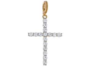 Bella Luce® 18K Gold Over Sterling Silver Cross Pendant, 0.20ctw
