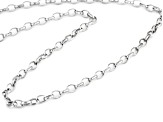 Rhodium Over Sterling Silver Chain Necklace with Bronze Orbit Clasps