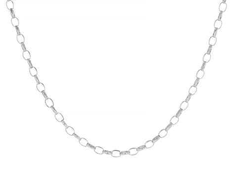 Rhodium Over Sterling Silver Chain Necklace with Bronze Orbit Clasps