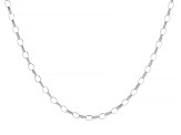 Rhodium Over Sterling Silver Chain Necklace with Bronze Orbit Clasps