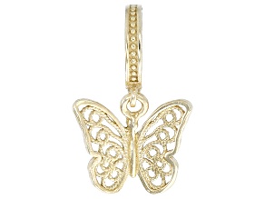18K Yellow Gold Over Sterling Silver Butterfly Enhancer Pendant
