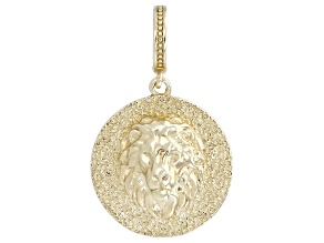 18k Yellow Gold Over Sterling Silver Lion Enhancer Pendant