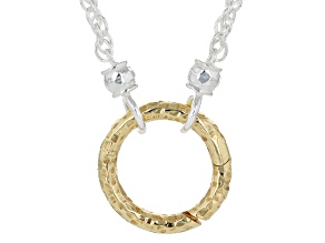 18K Yellow Gold Over Sterling Silver Two-Tone 3mm Rope Chain 22" Necklace