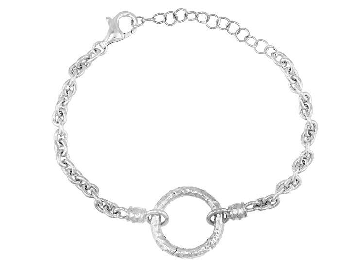 Platinum Over Sterling Silver 4mm Bracelet - TRK707B | JTV