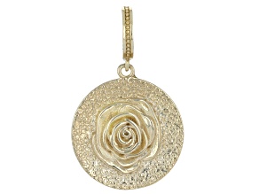 18k Yellow Gold Over Sterling Silver Rose Enhancer Pendant