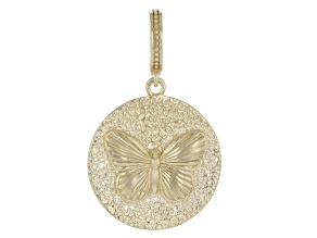 18k Yellow Gold Over Sterling Silver Butterfly Enhancer Pendant