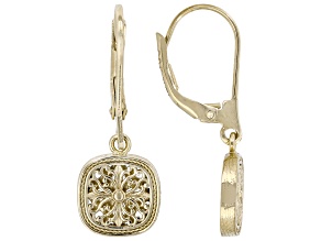 18K Gold Over Sterling Silver Openwork Filigree Dangle Earrings