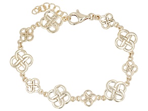 Byzantine Knot Link 18k Gold Over Sterling Silver Station Bracelet