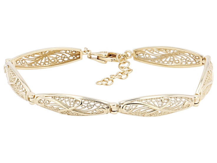 Artisan Collection of Turkeyâ„¢ Filigree 18k Yellow Gold Over Sterling Silver Bracelet