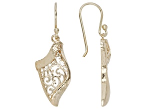 Marquise Scroll Breeze 18k Gold Over Sterling Silver Dangle Earrings