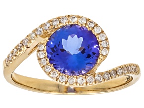 Tanzanite With White Diamond 14k Yellow Gold Ring 1.95ctw