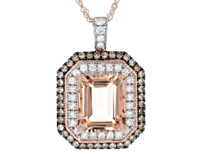 Morganite 14k Rose Gold Pendant With Chain 4.43ctw