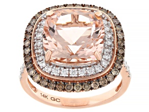 Peach Morganite 14k Rose Gold Ring 5.01ctw