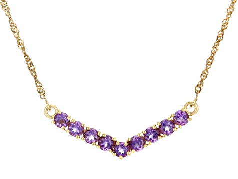 Purple African Amethyst 18k Yellow Gold Over Sterling Silver Necklace 2.06ctw