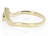 White Lab Created Sapphire 18K Yellow Gold Over Sterling Silver Ring .28ct