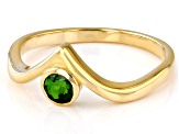 Green Chrome Diopside 18k Yellow Gold Over Sterling Silver Solitaire Ring 0.24ct