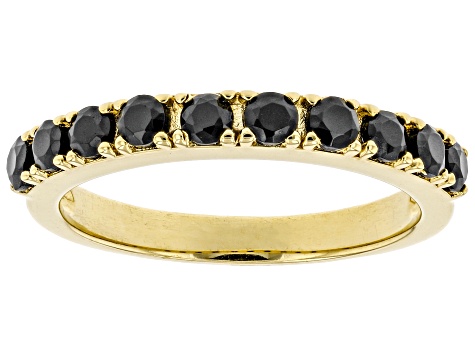 Black Spinel 18K Yellow Gold Over Sterling Silver Band Ring 0.92ctw