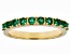 Green Lab Created Emerald 18K Yellow Gold Over Sterling Silver Band Ring 0.44ctw