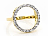 White Zircon 18K Yellow Gold Over Sterling Silver Circle Ring .50ctw