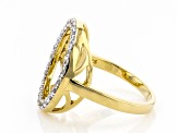 White Zircon 18K Yellow Gold Over Sterling Silver Circle Ring .50ctw