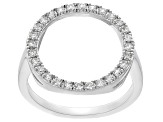 White Zircon Rhodium Over Sterling Silver Circle Ring .50ctw