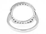 White Zircon Rhodium Over Sterling Silver Circle Ring .50ctw