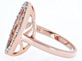 White Zircon 18k Rose Gold Over Sterling Silver Circle Ring .50ctw