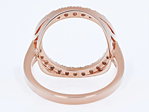 White Zircon 18k Rose Gold Over Sterling Silver Circle Ring .50ctw