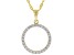 White Zircon 18K Yellow Gold Over Sterling Silver Circle Pendant With Chain .50ctw