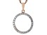 White Zircon 18k Rose Gold Over Sterling Silver Circle Pendant With Chain .50ctw