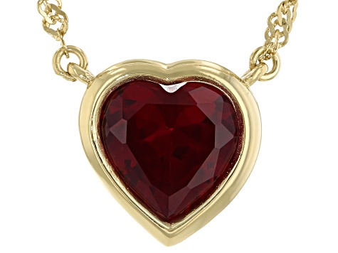 Red Lab Created Ruby 18k Yellow Gold Over Sterling Silver Choker Necklace 4.35ct