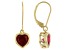 Red Lab Created Ruby 18k Yellow Gold Over Sterling Silver Dangle Earrings 2.80ctw