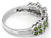 Green Chrome Diopside Rhodium Over Silver Band Ring 0.32ctw