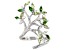 Green Chrome Diopside Rhodium Over Sterling Silver Tree Of Life Ring 1.26ctw