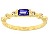 Blue Tanzanite 18k Yellow Gold Over Sterling Silver Ring 0.30ctw