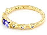 Blue Tanzanite 18k Yellow Gold Over Sterling Silver Ring 0.30ctw