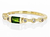 Green Chrome Diopside 18k Yellow Gold Over Sterling Silver Ring
