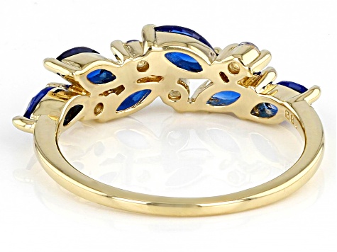 Blue Lab Created Spinel 18k Yellow Gold Over Sterling Silver Ring 0.91ctw